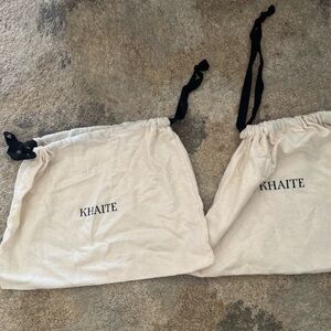 KHAITE Cream Dust Bags with Black Drawstrings (Pair)
